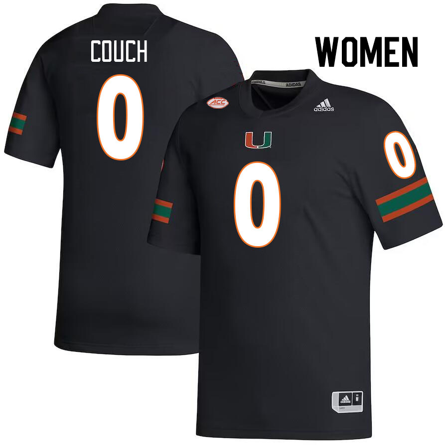 Women #0 Te'Cory Couch Miami Hurricanes College Football Jerseys Stitched-Black - Click Image to Close